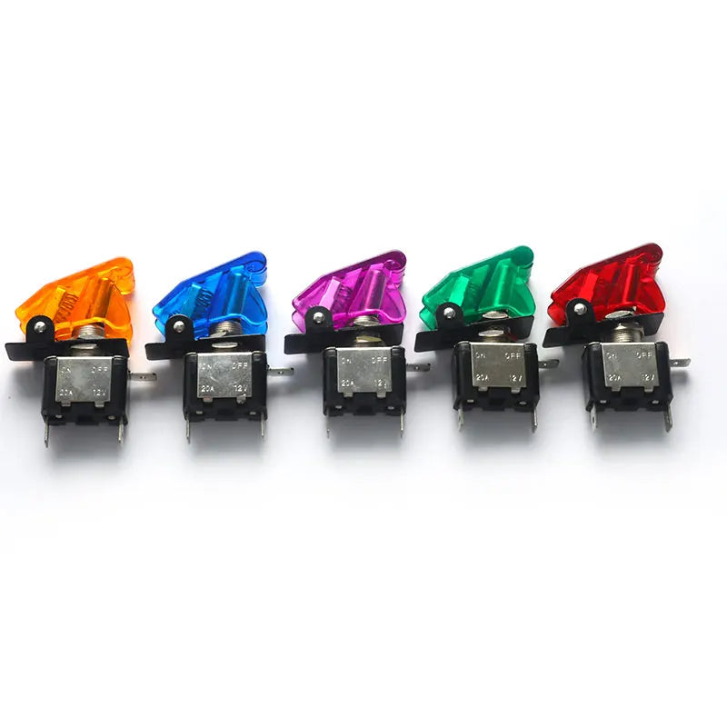 LED Toggle Switch Aircraft Flip Guard Cover – 12V Car Truck