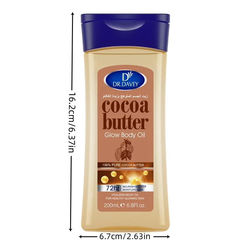 Cocoa Butter Body Oil Glow Skin Care Essential Suitable All Types