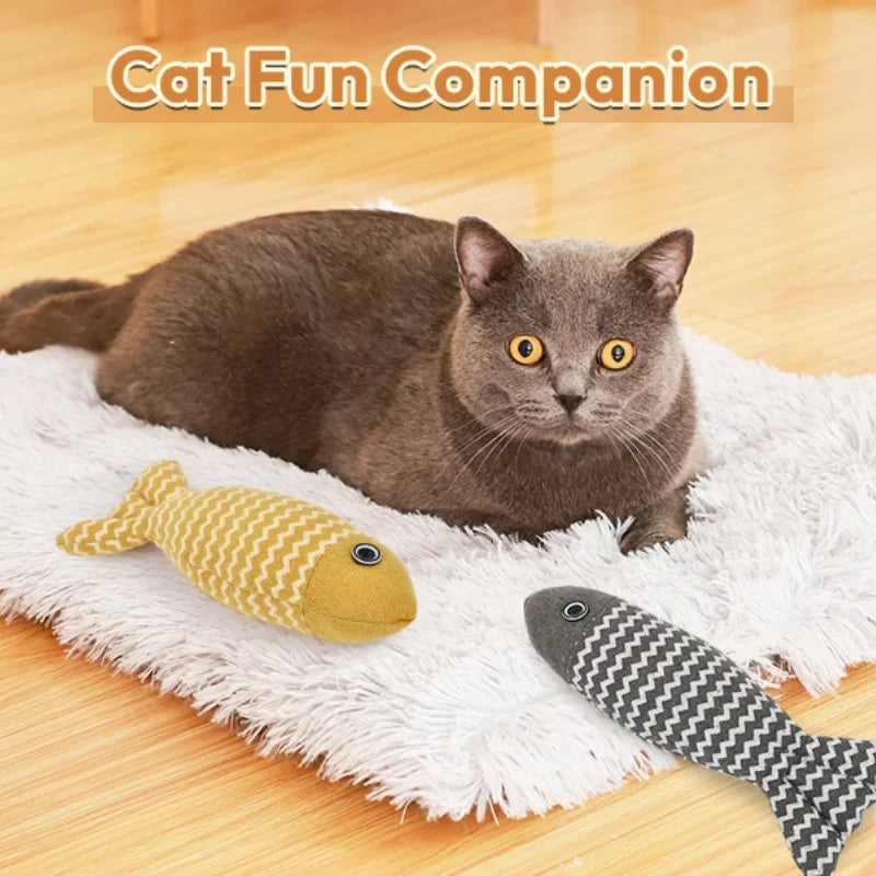 Cat Catnip Fish Toy – Bite-Resistant Sisal Teething Stick