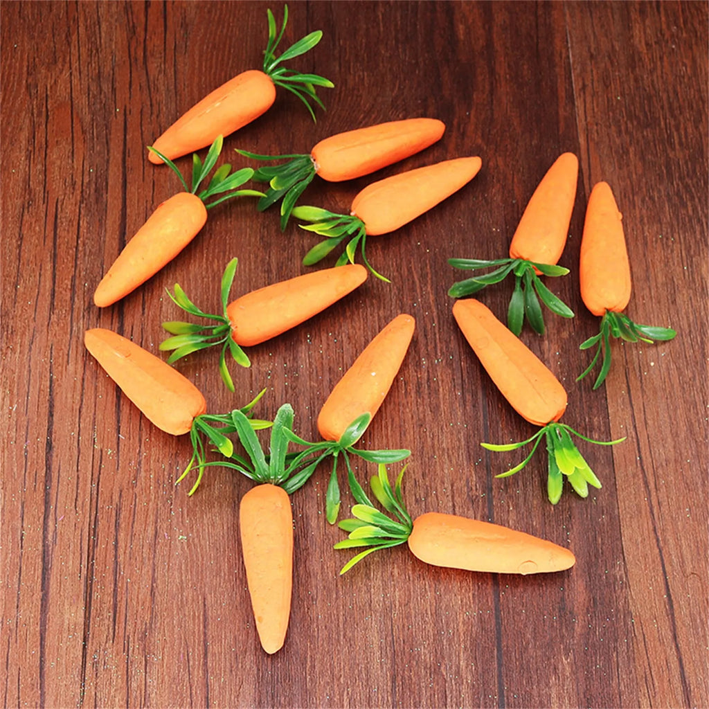 12 Artificial Foam Carrots Easter & Spring Party Decorations