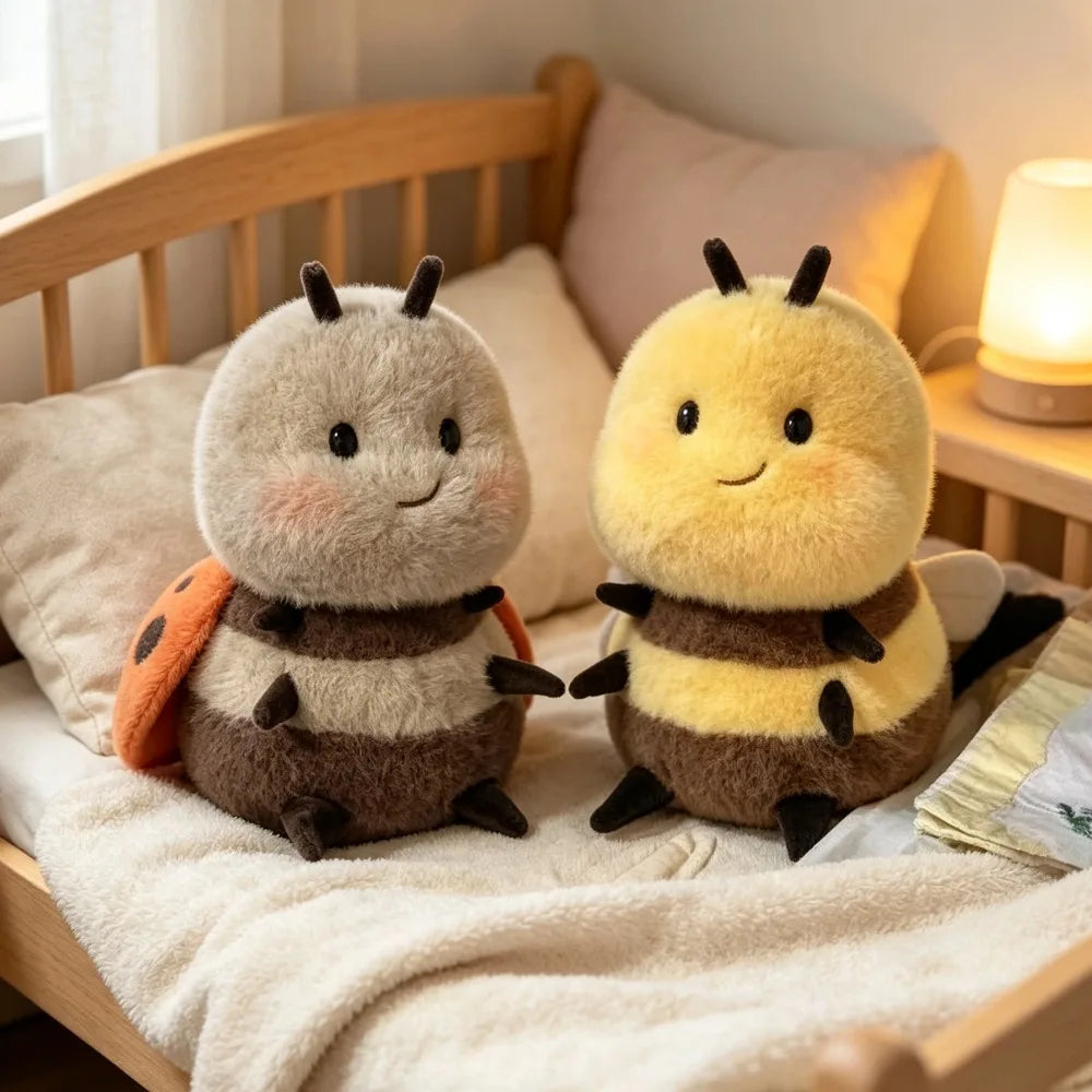 Kawaii Bumblebee Ladybug Plush Toy Ultra Soft Stuffed Insect Doll