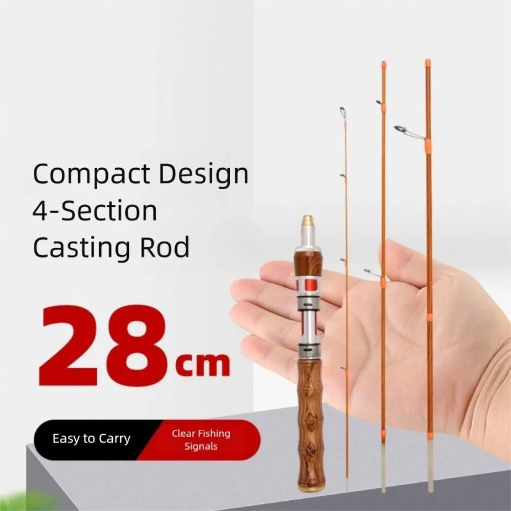 1.4m Carbon Fiber Spinning Travel Rod – 4-Section UL Fishing Pole