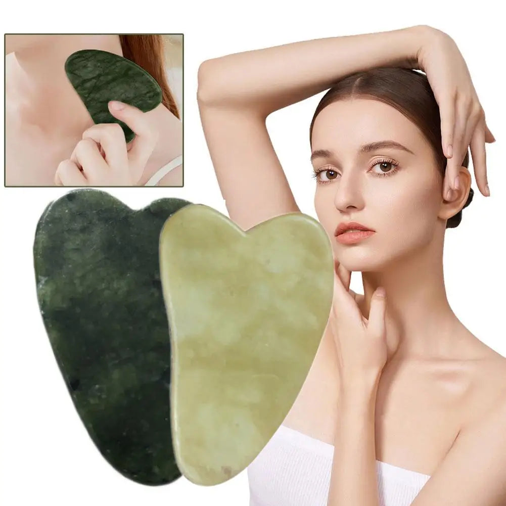 Jade Gua Sha Board Set – Heart-Shaped Face & Body Scraper
