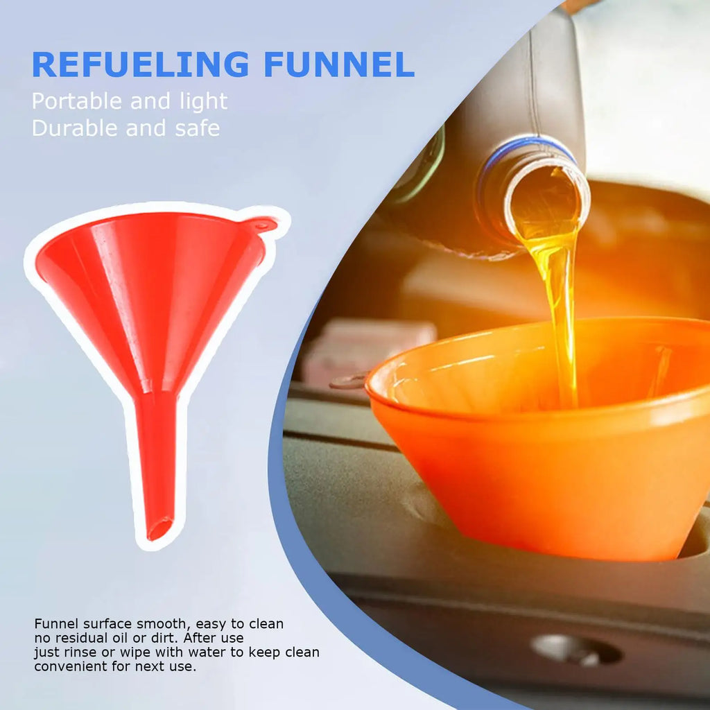 4-Piece Car Oil Funnel Set – Reusable Anti-Splash Fuel Funnels
