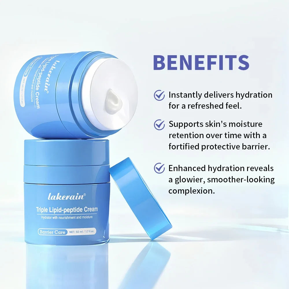 Lakerain Triple Lipid Peptide Cream – Hydrating Moisturizer