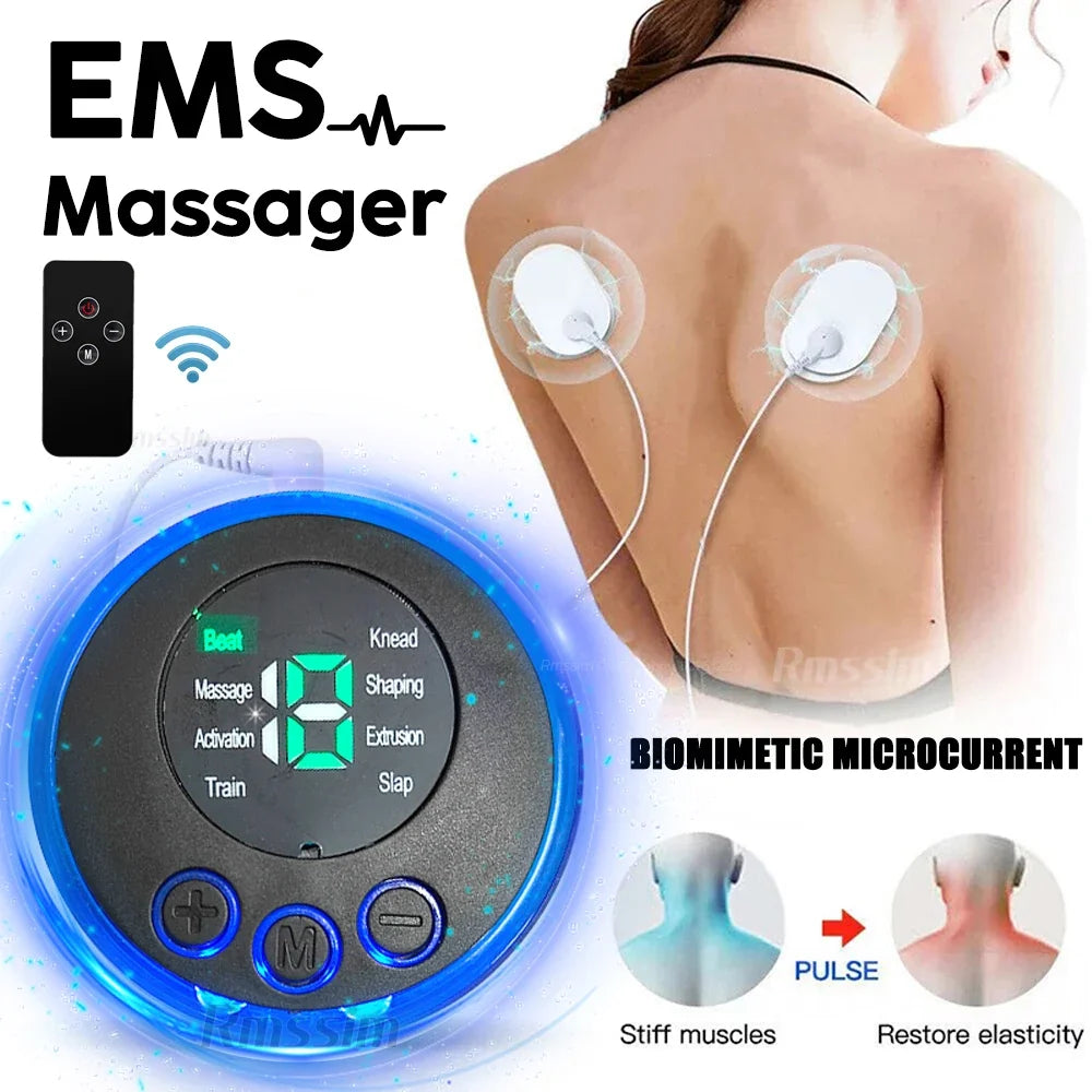 EMS Neck & Back Massager | LCD, 8 Modes, 19 Levels | Rmssim