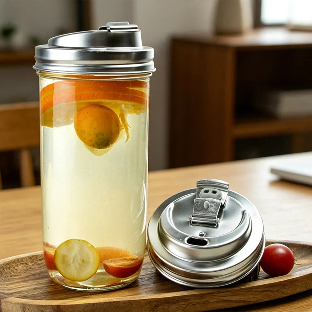 304 Stainless Steel Wide Mouth Mason Jar Lid – Leakproof
