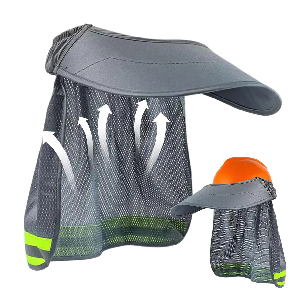 Hard Hat Sun Shade with Reflective Stripe & Neck Shield