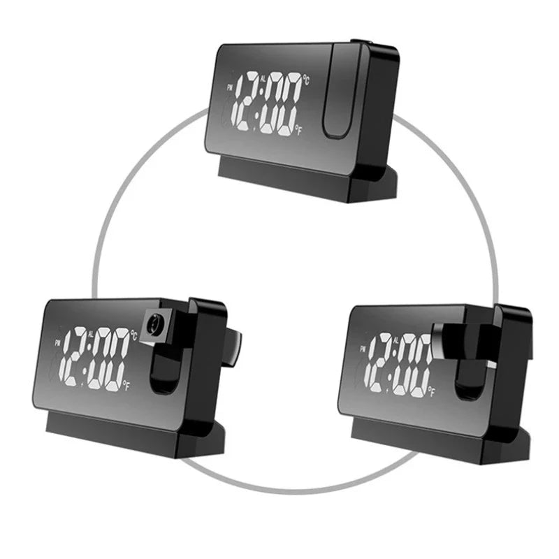 LED Digital Projection Alarm Clock | Silent Bedside Desk Clock