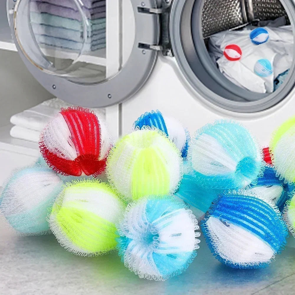 6-Pack Nylon Laundry Balls – Pet Hair & Lint Remover
