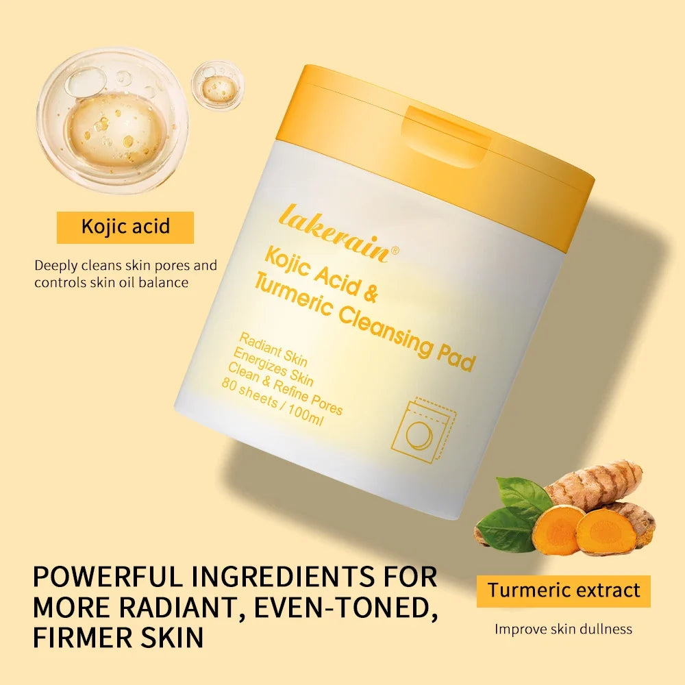 Turmeric & Kojic Acid Exfoliating Cleansing Pads – 80 Pack