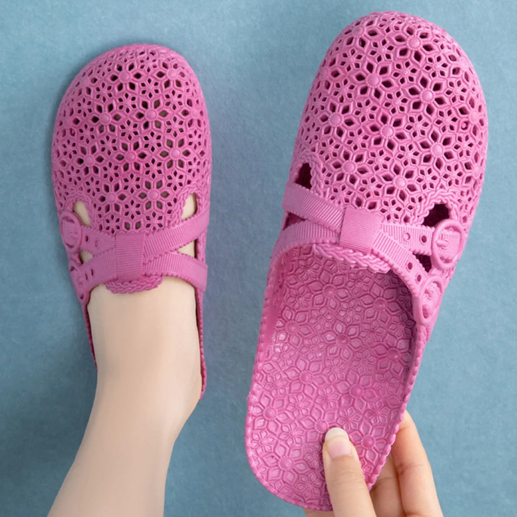Women's Hollow Out Closed Toe Slip-On Slippers | Summer Style