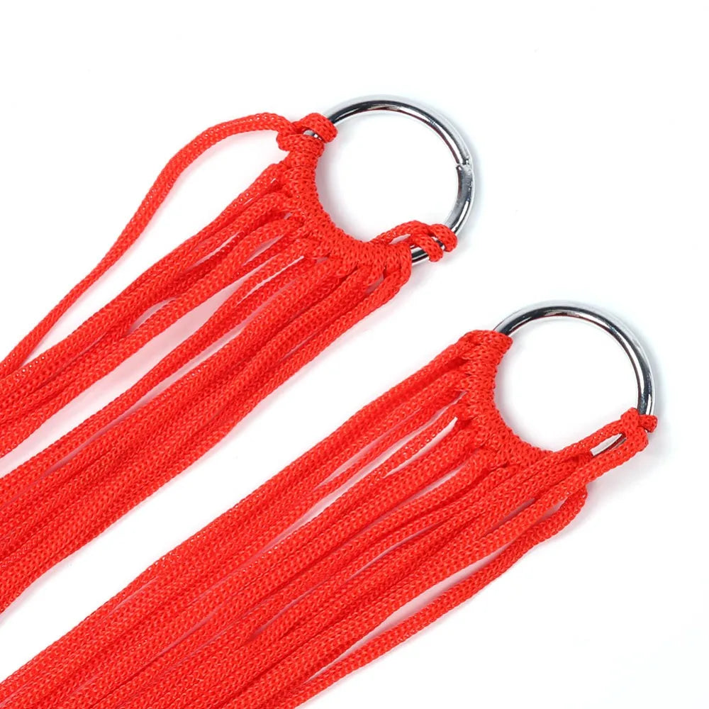 Colorful Nylon Mesh Double Hammock for Camping & Outdoor Use