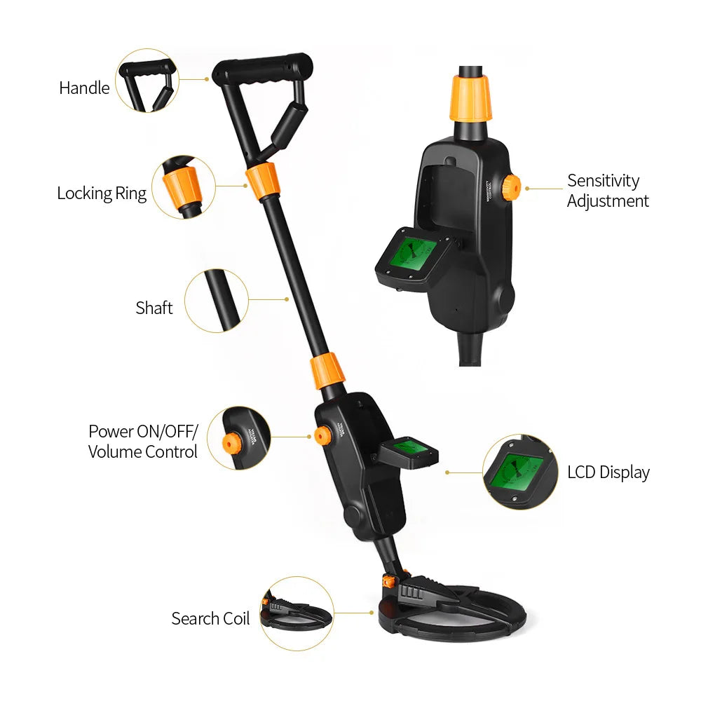 Waterproof Kid Metal Detectors Gold Detector Lightweight Search Coil