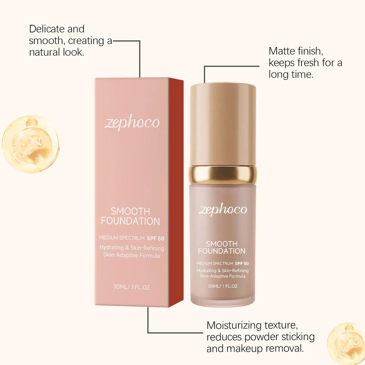 Color-Changing Foundation Concealer – SPF, Full Coverage, Waterproof
