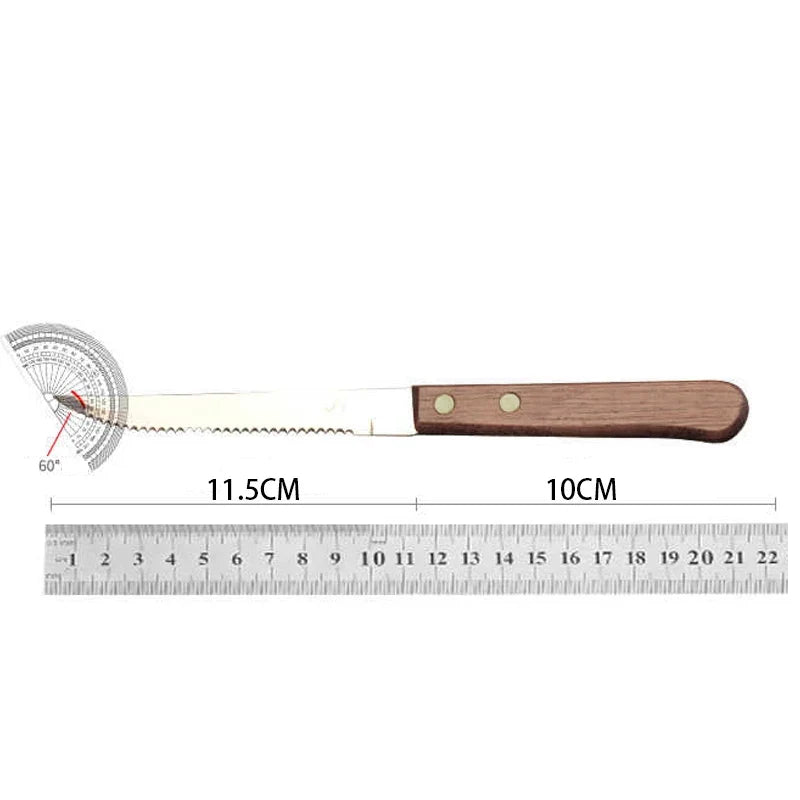 Serrated Steak Knife Set – Stainless Steel & Wood Handle