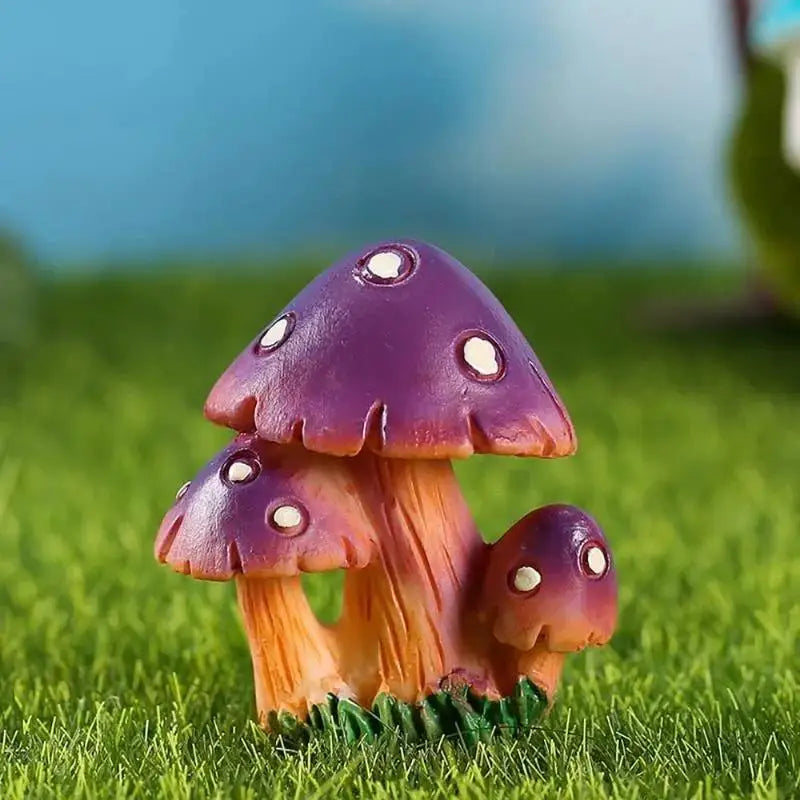 Resin Mushroom Figurines – Mini Garden Bonsai Fairy Decor