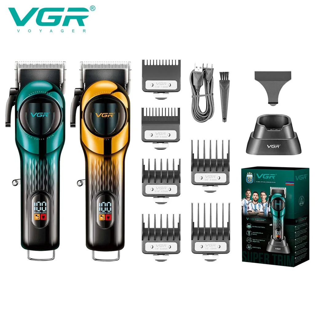 VGR V-166 Professional Rechargeable Hair Clipper Set | LCD Display