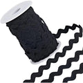 Black Wavy Ric Rac Fringe Trim Ribbon – 25 Yards, 8mm