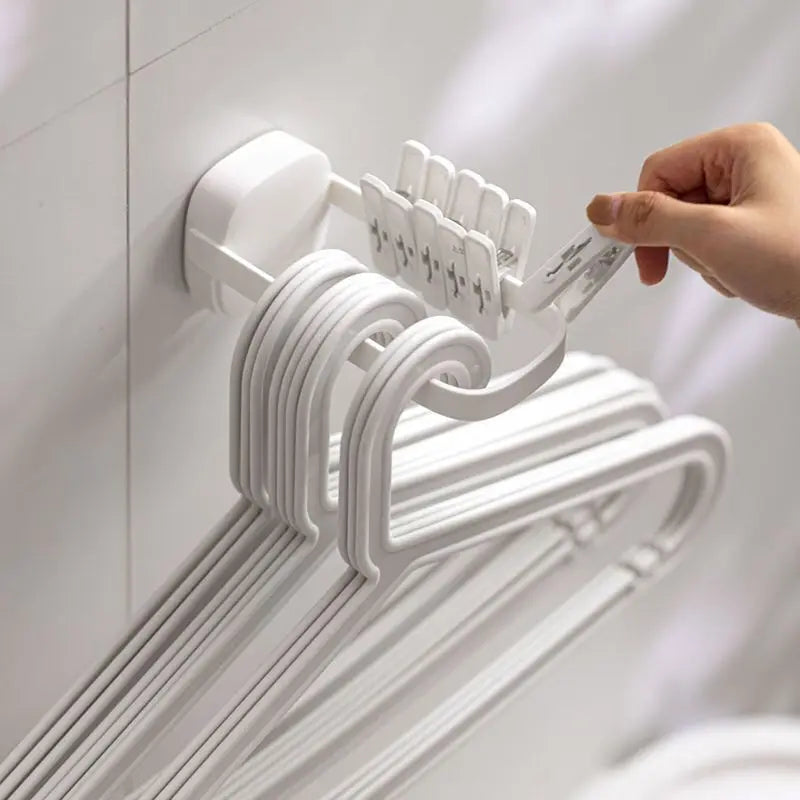 Hanger Storage Rack Adjustable Finishing No Punching Wall-mounted