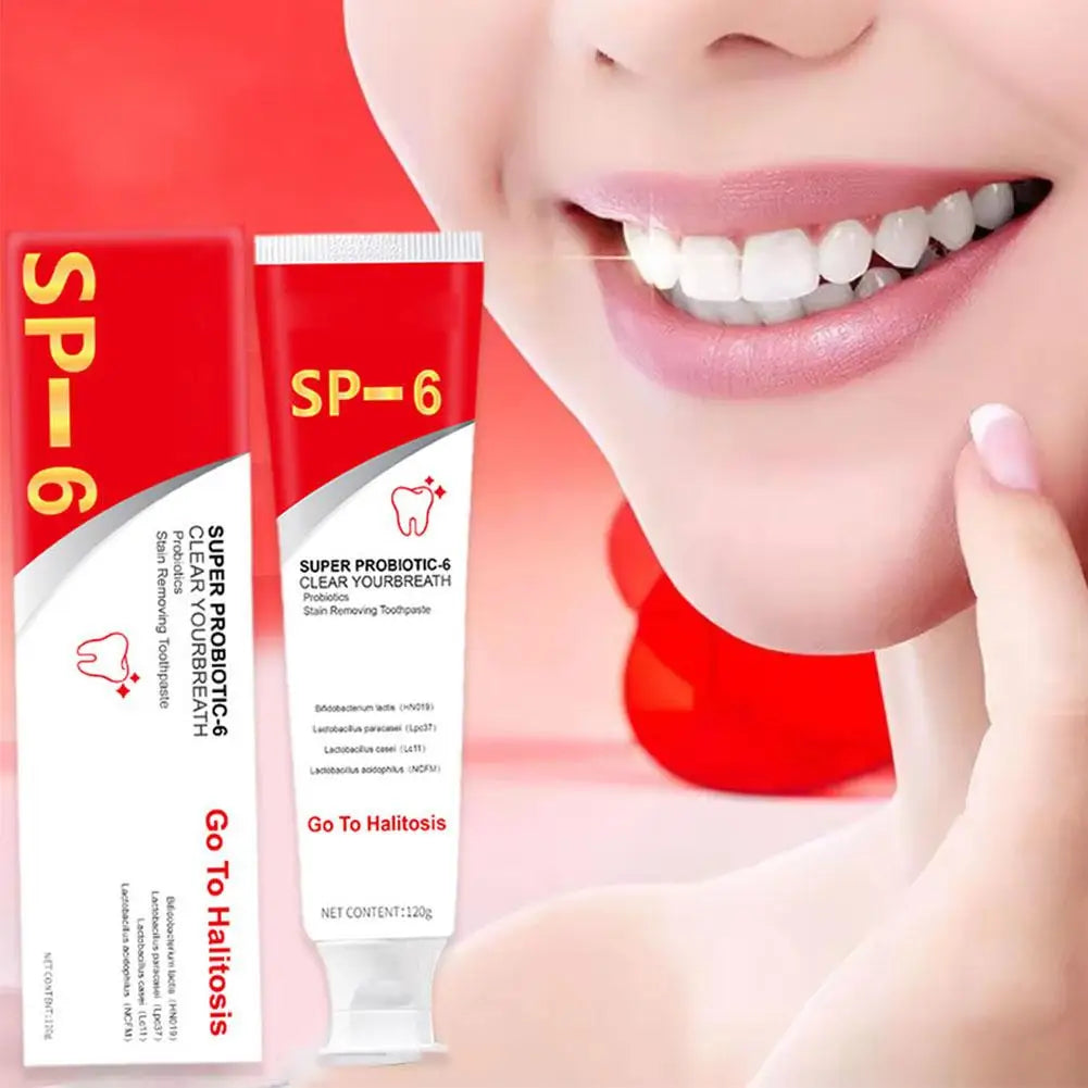 SP-6 Probiotic Whitening Toothpaste – Stain Remover & Fresh Breath