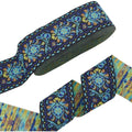 Ethnic Jacquard Flower Ribbon Sky Blue 2 inch – 10 Yards Sewing