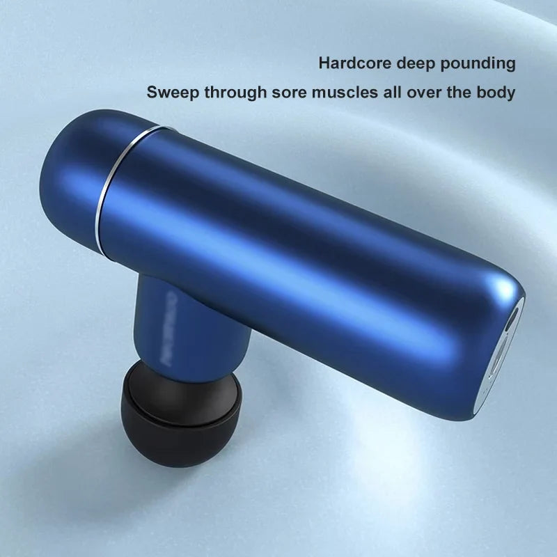 Portable Mini Massage Gun – Aluminium Alloy Fascia Gun, 4 Heads