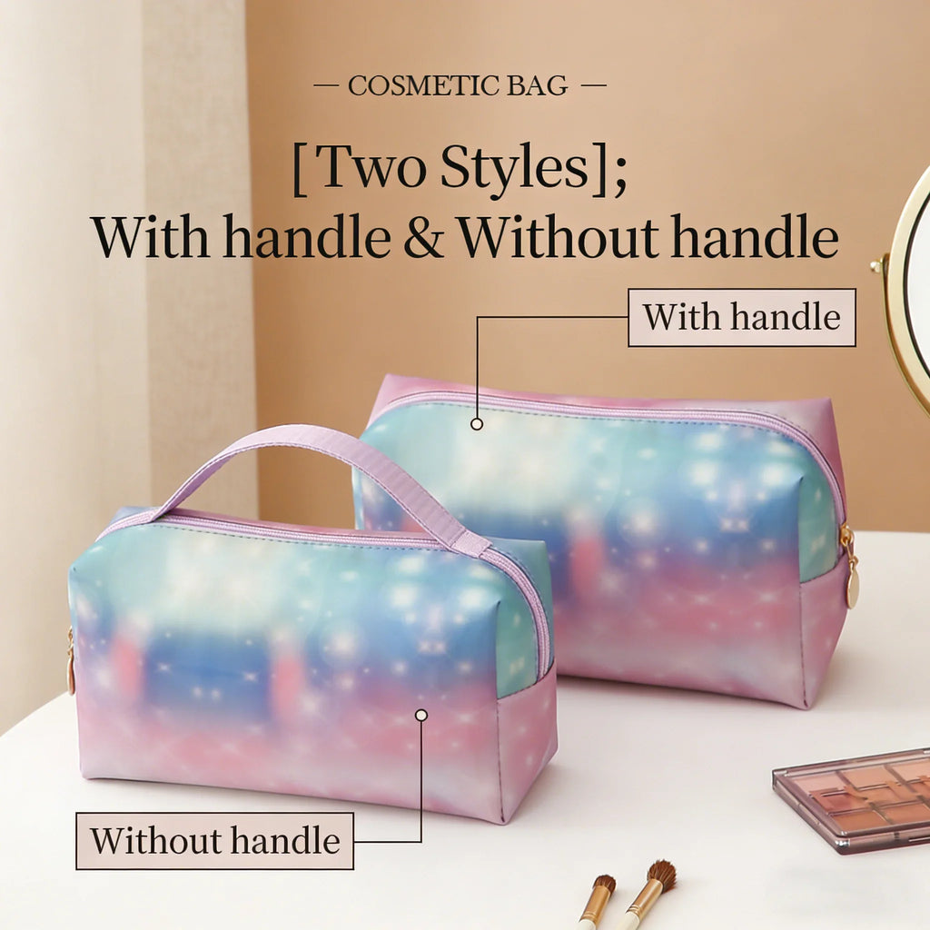 Gradient Cosmetic Bag Without Handle Waterproof Makeup Pouch Portable