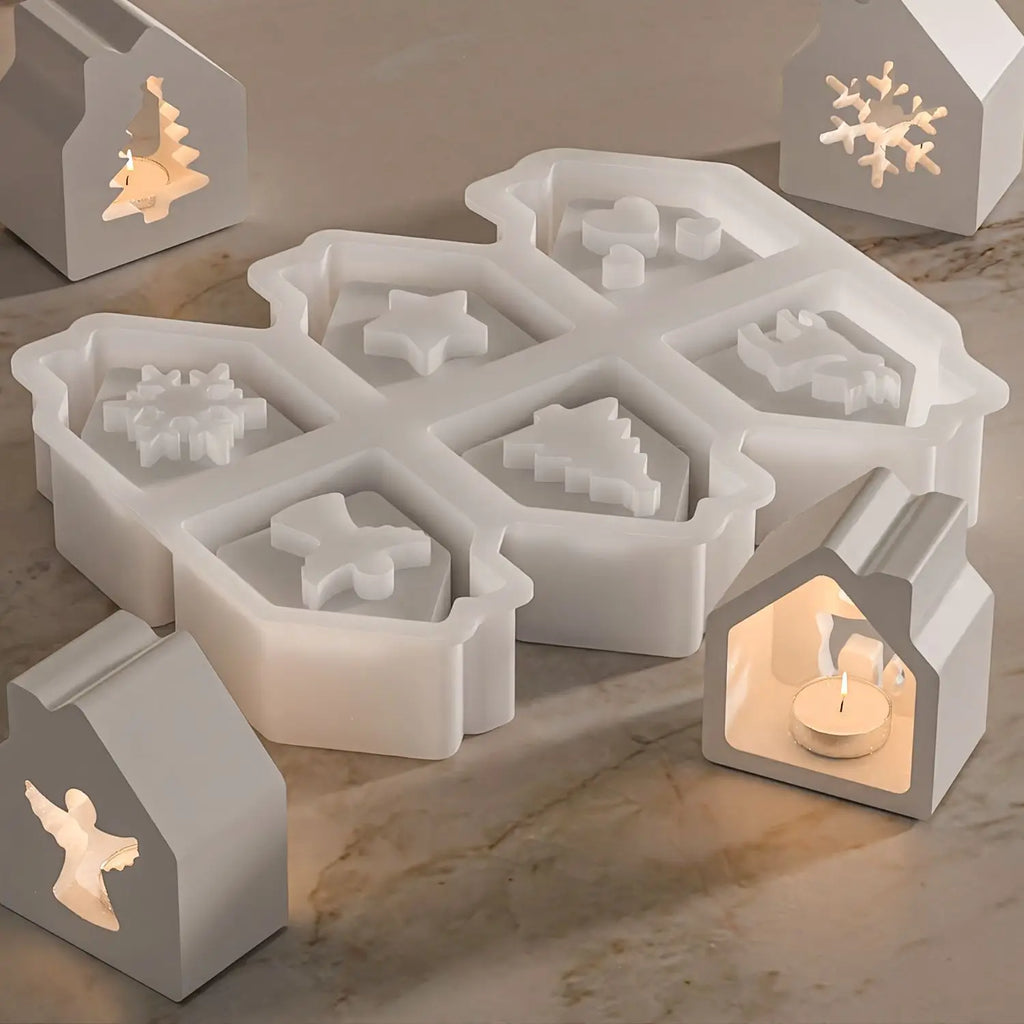 6-Cavity Mold Diy Craft Silicone Temperature Resistant Candle Holder