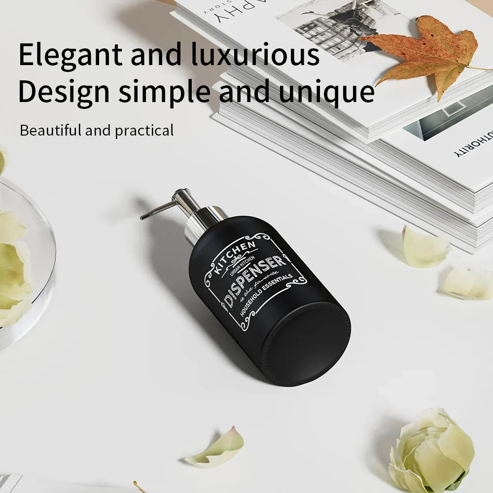 410ml Ceramic Marble Soap Dispenser | Refillable Press Pump