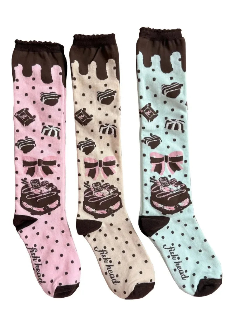 Lolita Lace Knee-High Calf Socks | Cookie Cake Cotton Women