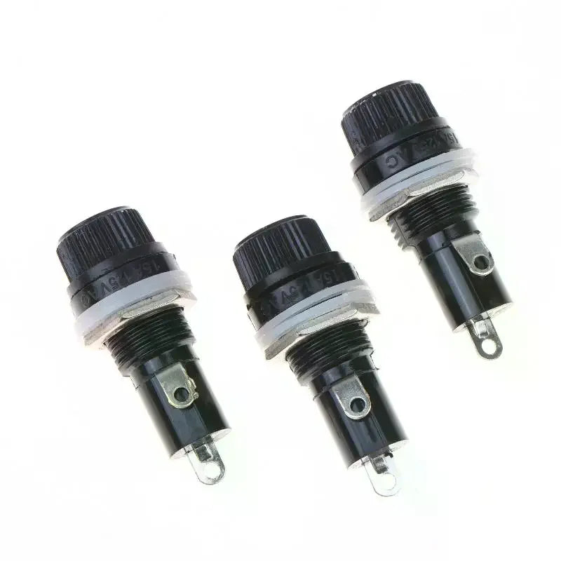 10-Pack 5x20mm Glass Fuse Holders – Panel Mount DIY Socket