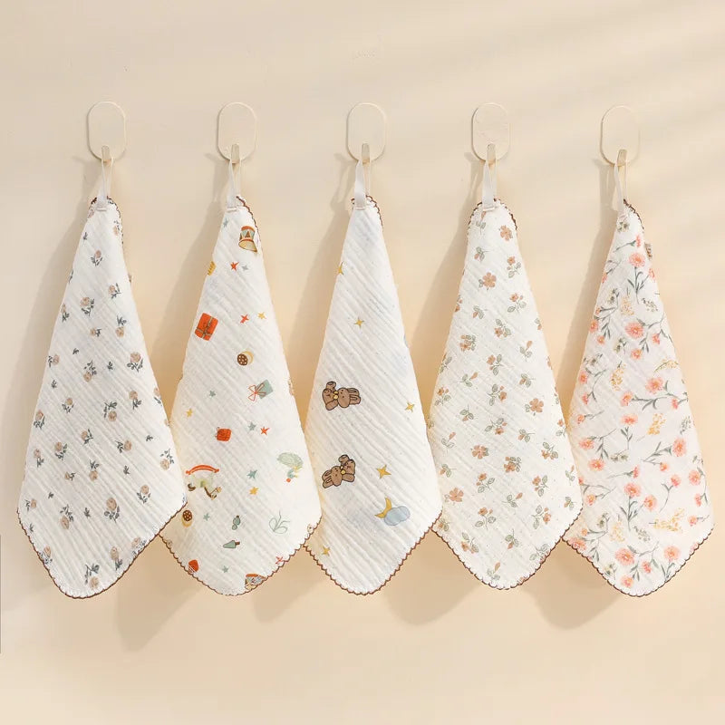 Baby Muslin Washcloths – Soft Cotton Square Facecloths & Bibs