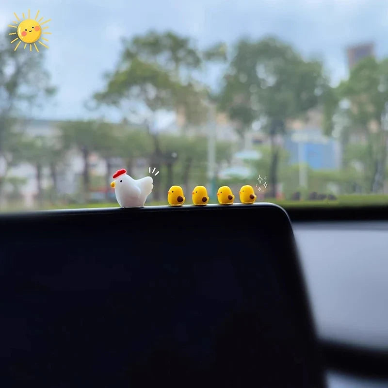 Cute Mini Chicken Car Dashboard Ornament | Chick Decor