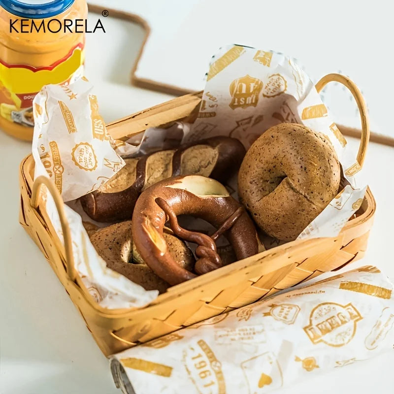 KEMORELA 50-Pack Food Grade Wax Paper Wrappers – Bread & Burgers