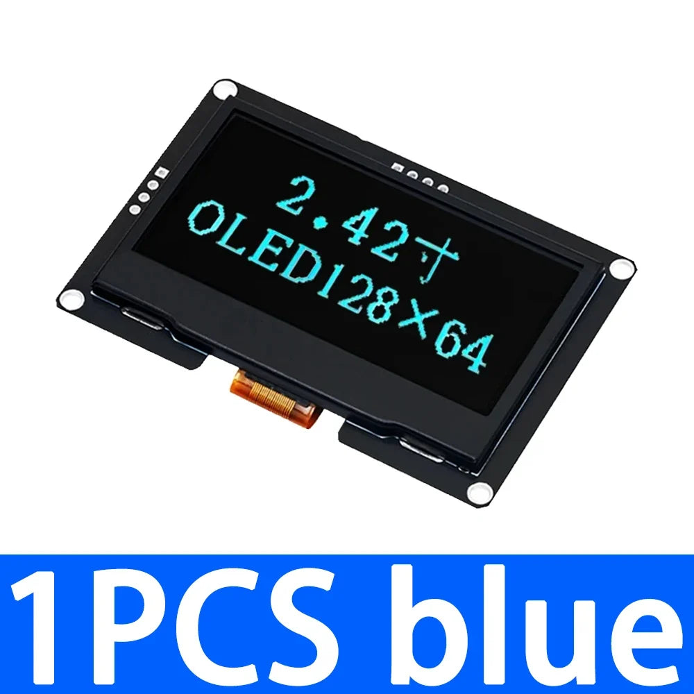 2.42" 128x64 OLED Display Module – I2C & SPI, White/Blue