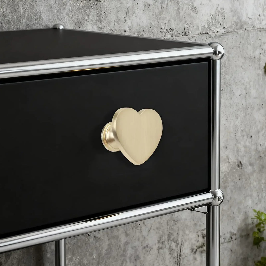 Heart Shaped Gold Cabinet Knobs | Set of 6 Zinc Alloy Drawer Pulls