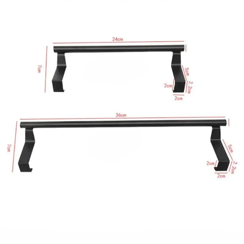Over Cabinet Door Towel Rack – Punch-Free Stainless Steel Bar