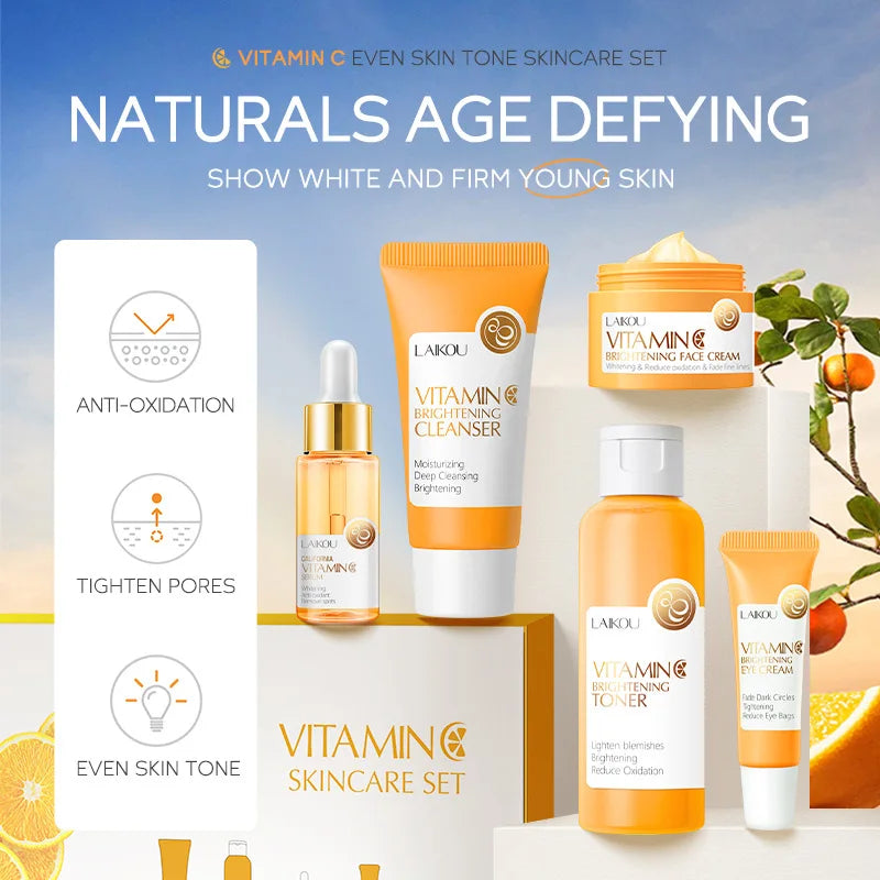 5-Piece Vitamin C Skincare Set – Serum, Eye Cream & Toner