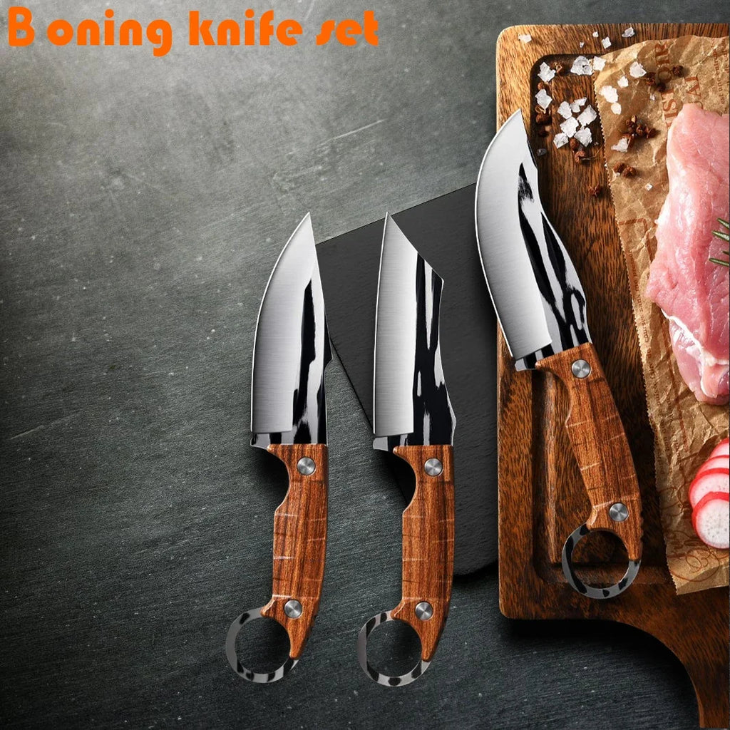 Hand-Forged Carbon Steel Boning & Multipurpose Kitchen Knife