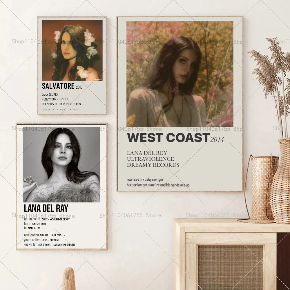 Lana Del Rey Album Wall Poster – Self-Adhesive Waterproof Sticker