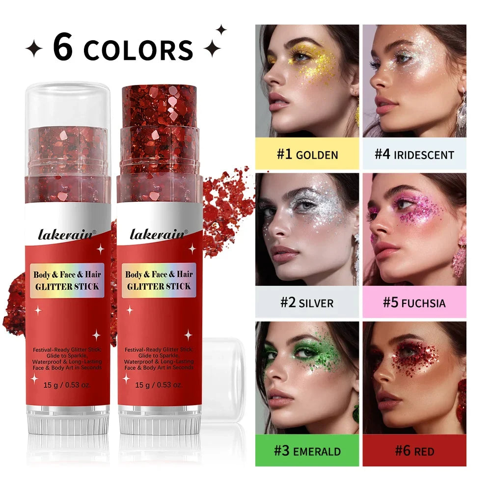 Glitter Gel Stick Highlighter – Pearl Sequin Face & Body Shimmer