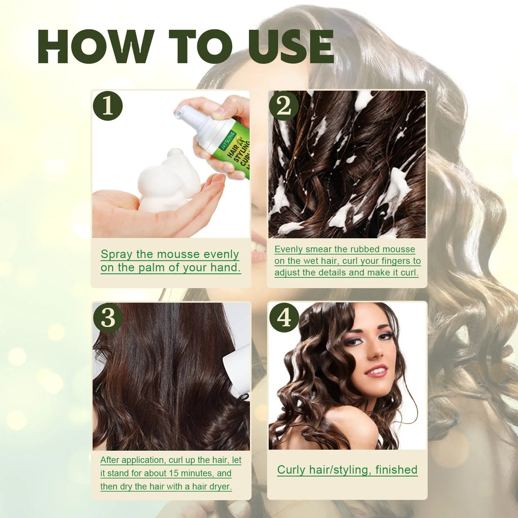 Jaysuing Curly Hair Mousse – Lasting Hold, Frizz-Free Curls