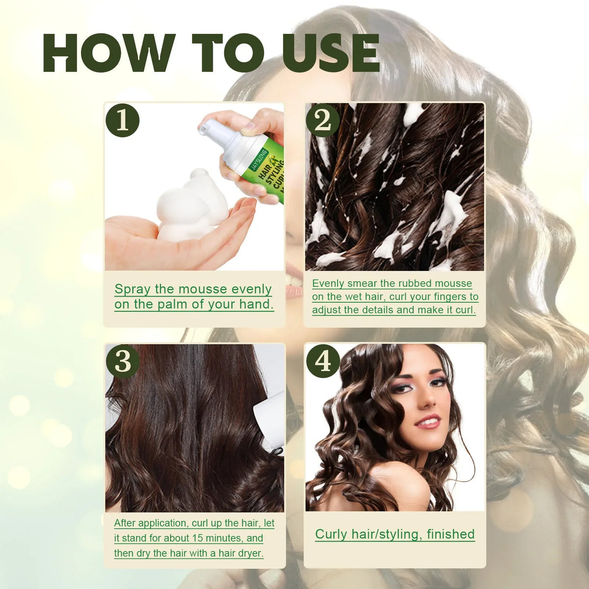 Jaysuing Curly Hair Mousse – Lasting Hold, Frizz-Free Curls