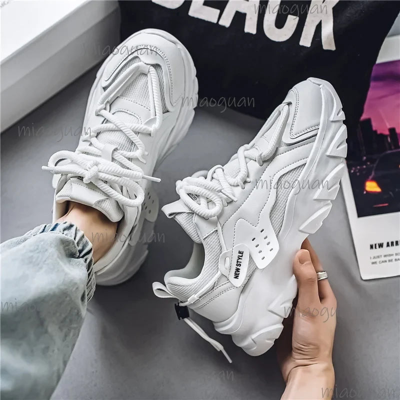 Men's Breathable Thick-Sole Casual Sneakers | All-Season