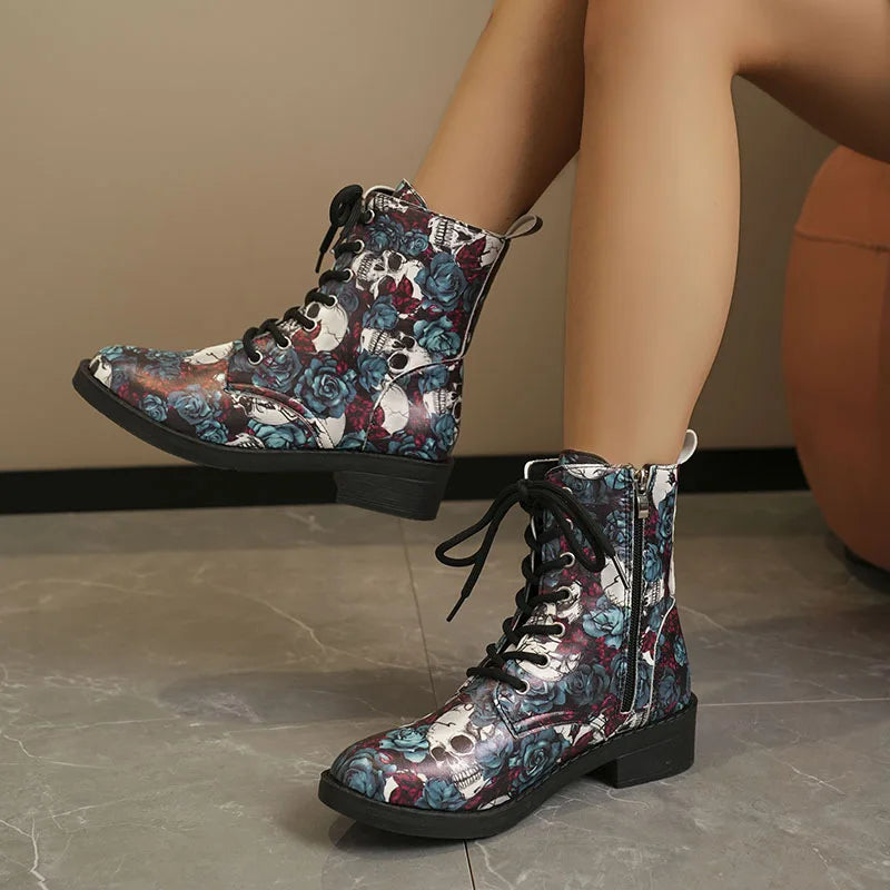 Women's Printed Wedge Ankle Boots – Anti-Slip Casual Short Boot