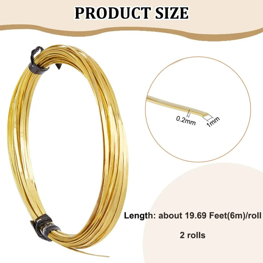 32 Gauge Flat Brass Bezel Wire – 2 Rolls 39 Ft Jewelry Wire