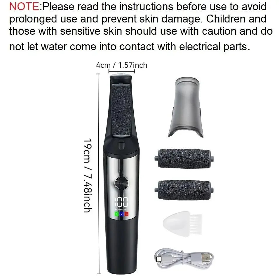 Rechargeable Electric Callus Remover | LED Display & Roller Heads