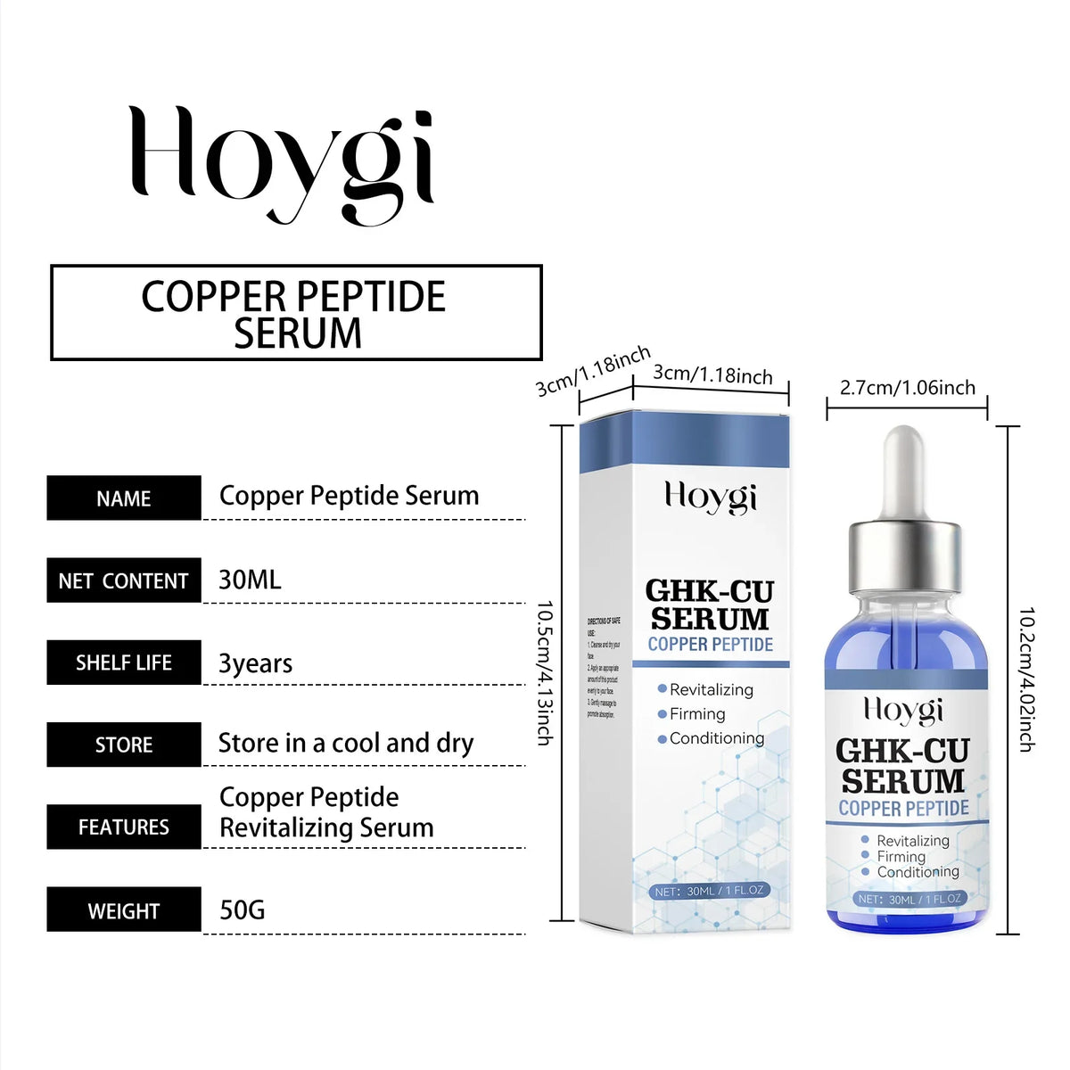 Copper Peptide Face Serum GHK-Cu 30ml – Firming & Moisturizing