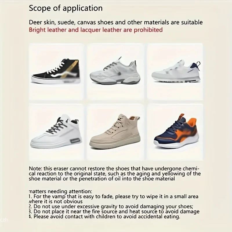 Rubber Shoe Cleaning Eraser for Suede & White Sneakers
